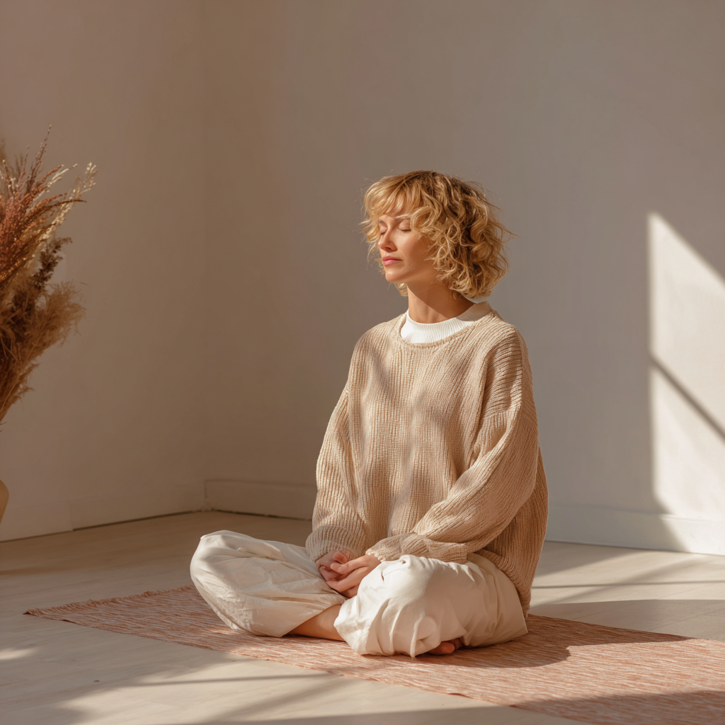 Žena praktizujúca jogu v prírode